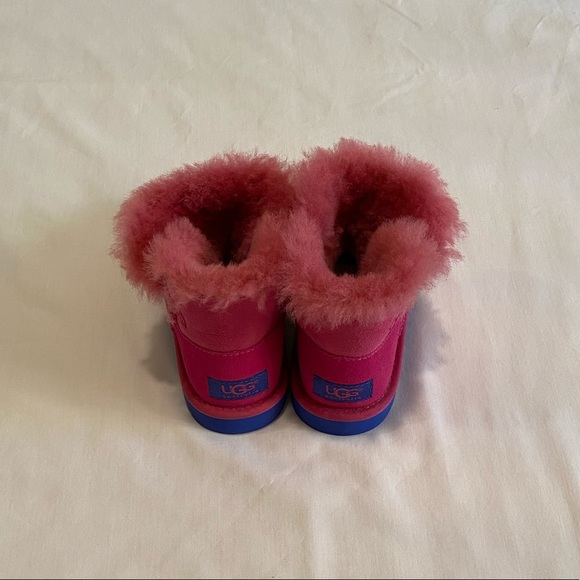 New Pink and Blue UGG Mini Bailey Button Boots - Picture 3 of 11